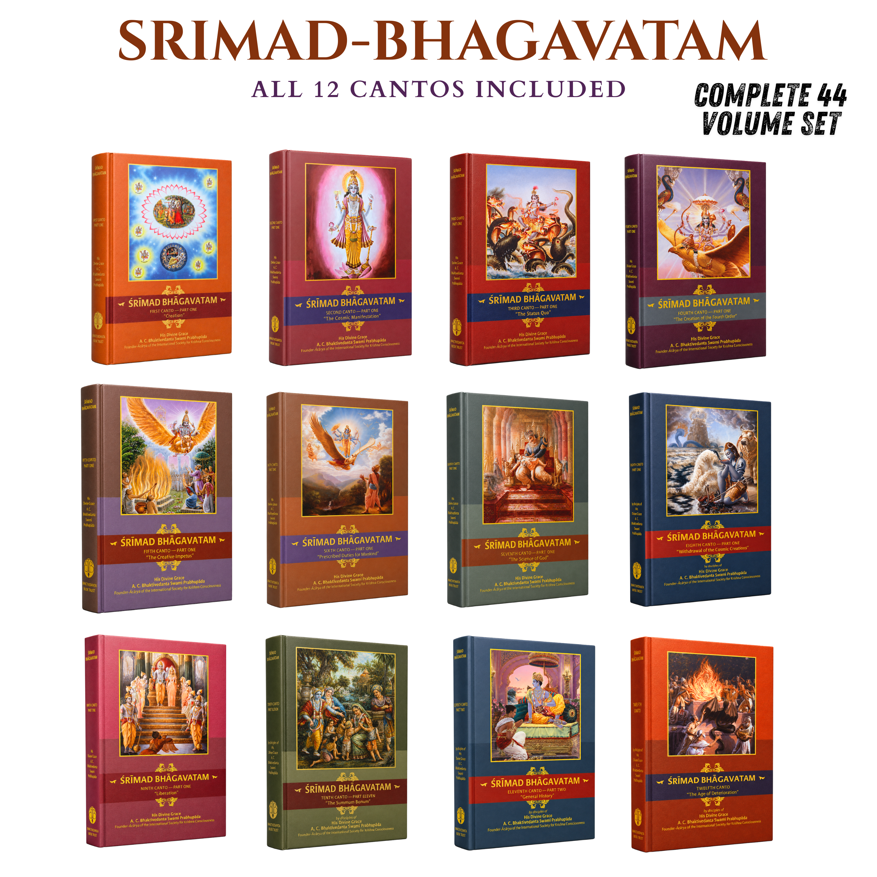 Srimad Bhagavatam – Full English 44-Volume Set by His Divine Grace A.C. Bhaktivedanta Swami Prabhupāda