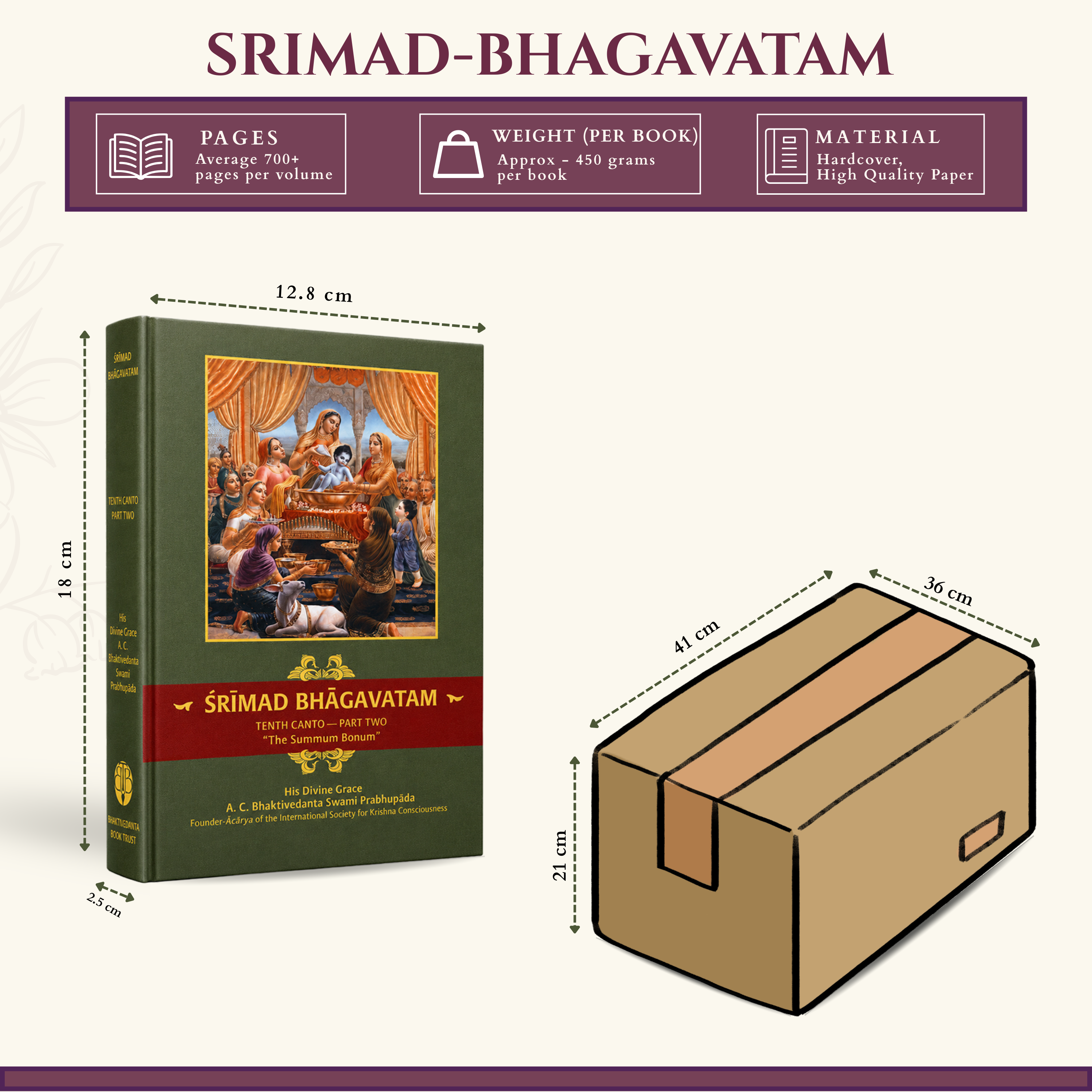 Srimad Bhagavatam – Full English 44-Volume Set by His Divine Grace A.C. Bhaktivedanta Swami Prabhupāda