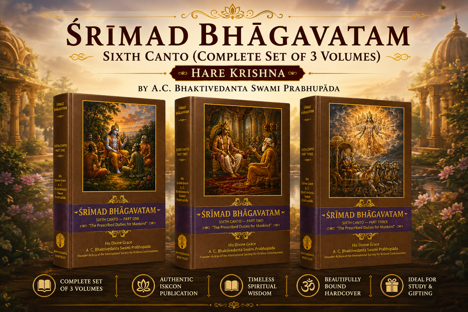 Srimad Bhagavatam – Full English 44-Volume Set by His Divine Grace A.C. Bhaktivedanta Swami Prabhupāda