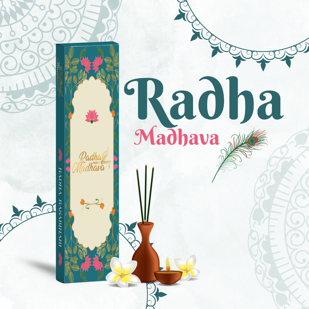 Radha Madhav Devotional Agarbatti 100 Gms for Home & Temple Worship