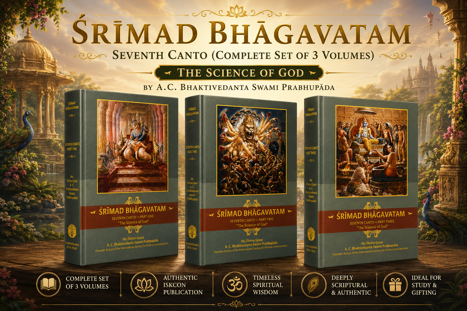 Srimad Bhagavatam – Full English 44-Volume Set by His Divine Grace A.C. Bhaktivedanta Swami Prabhupāda