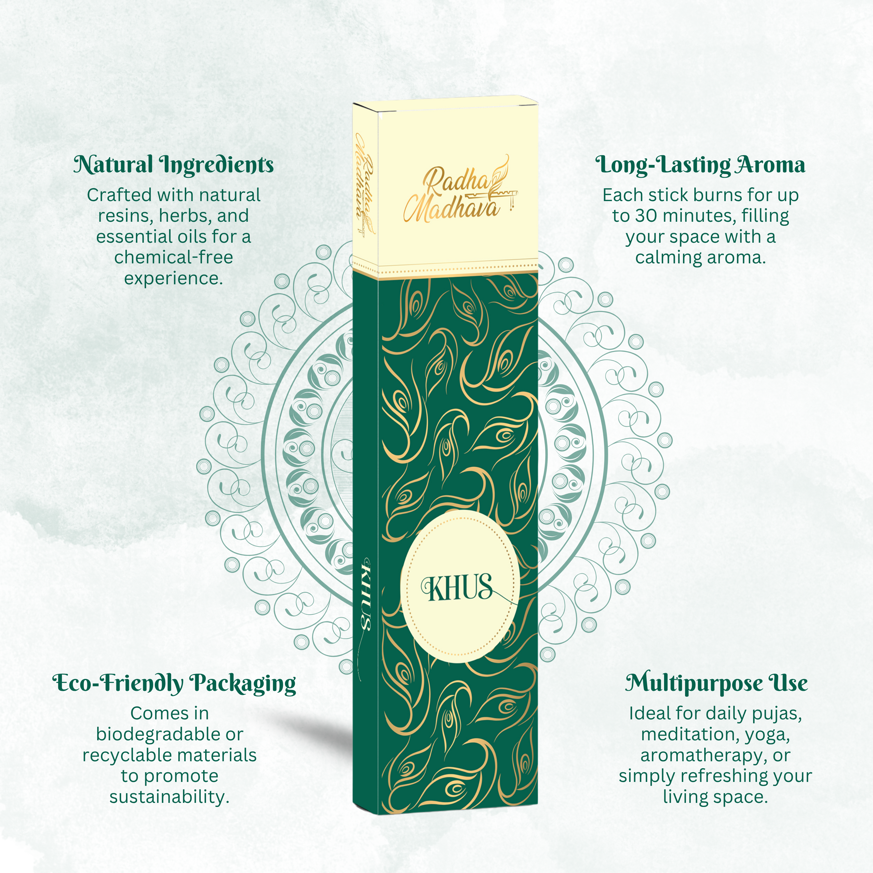 Khus Devotional Agarbatti 100 Gms for Home & Temple Worship
