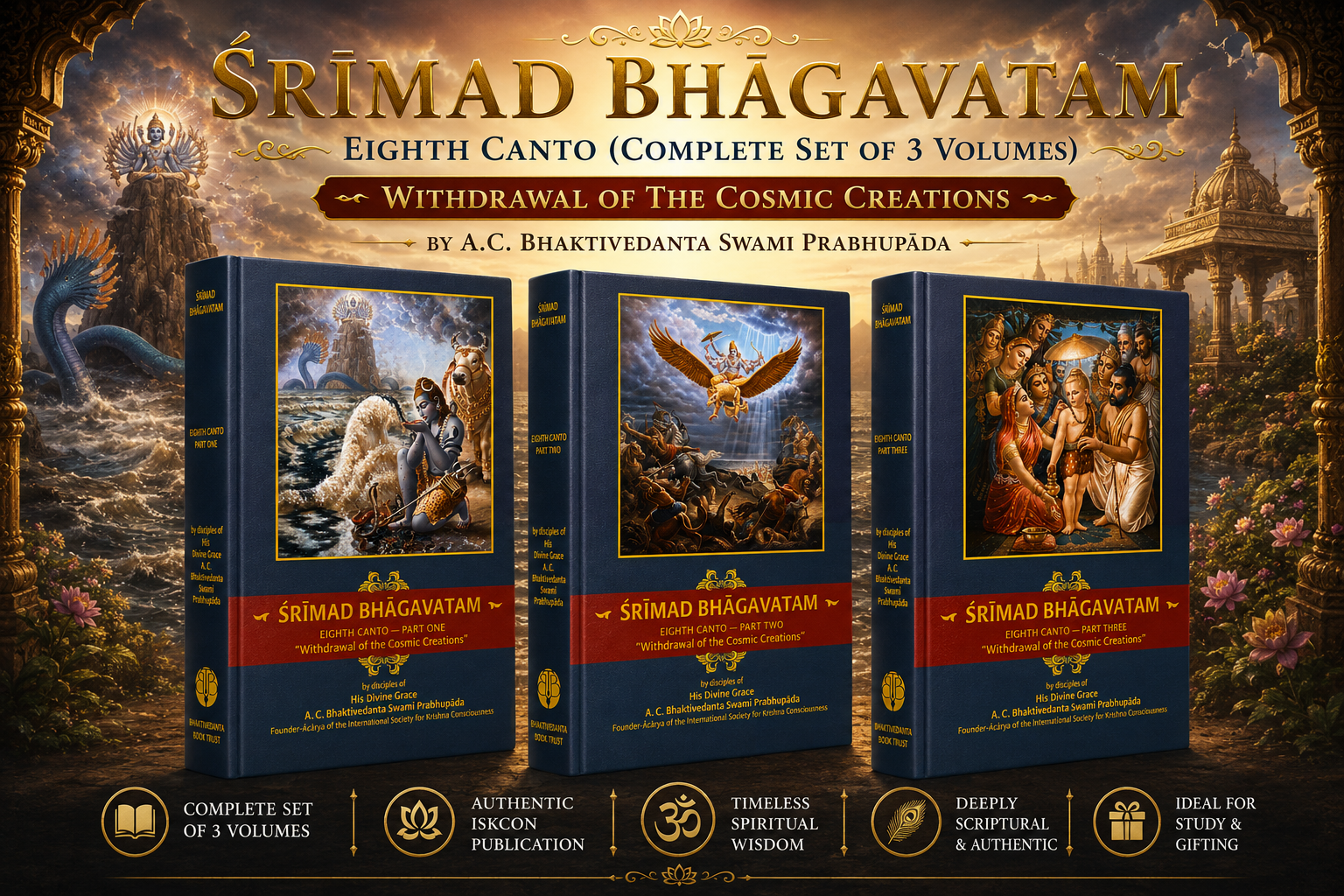 Srimad Bhagavatam – Full English 44-Volume Set by His Divine Grace A.C. Bhaktivedanta Swami Prabhupāda