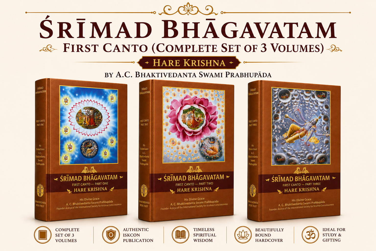Srimad Bhagavatam – Full English 44-Volume Set by His Divine Grace A.C. Bhaktivedanta Swami Prabhupāda