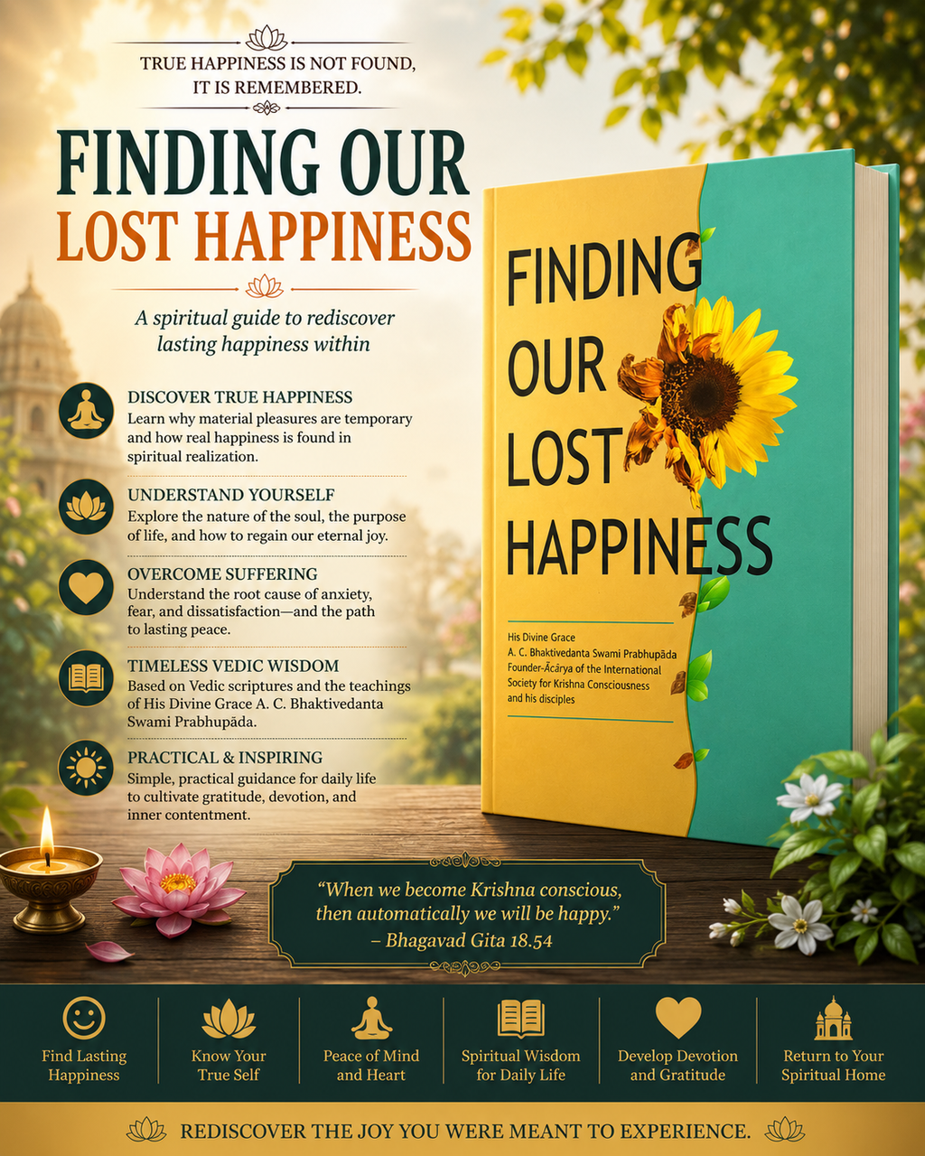 Finding Our Lost Happiness | English Spiritual Book | A.C. Bhaktivedanta Swami Prabhupada | ISKCON Book